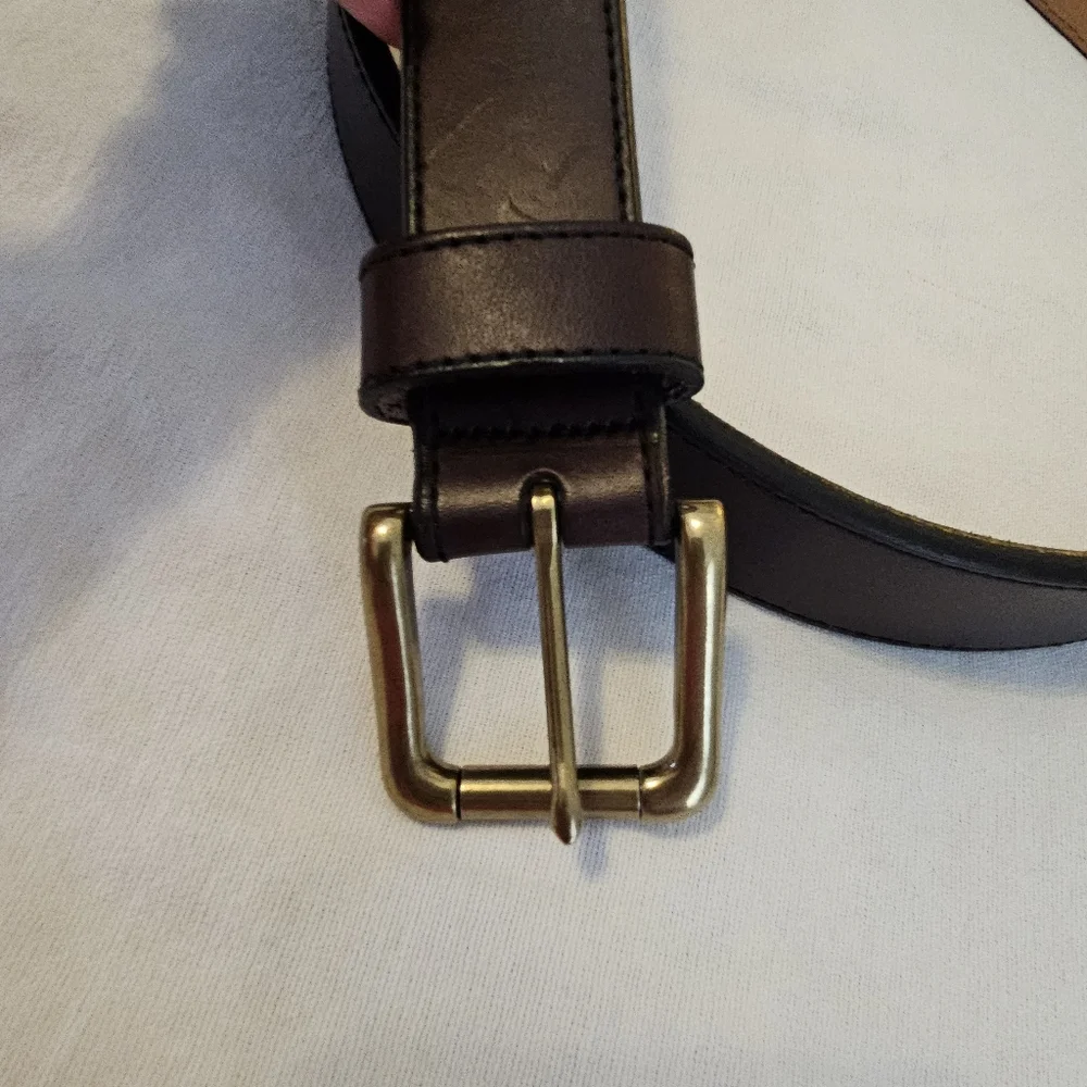 LL Bean Full Grain Leather Belt Brown Made in USA size 44 OHTR8